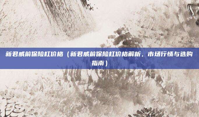 新君威前保险杠价格(新君威前保险杠价格解析,市场行情与选购指南)