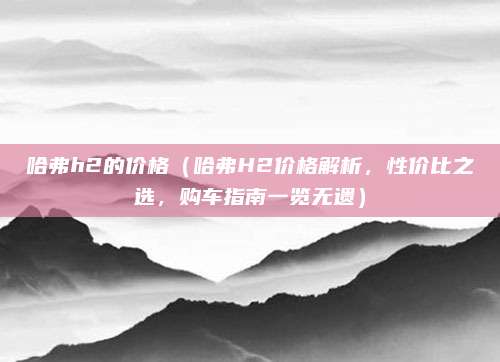 哈弗h2的价格（哈弗H2价格解析，性价比之选，购车指南一览无遗）