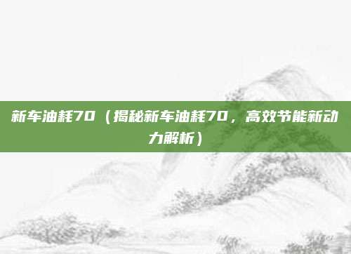 新车油耗70（揭秘新车油耗70，高效节能新动力解析）