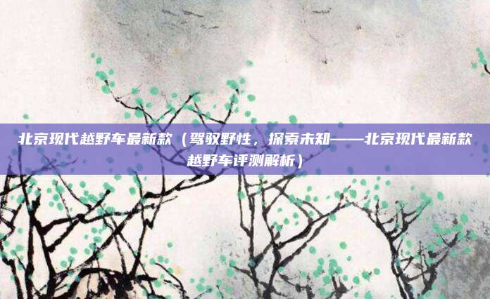 北京现代越野车最新款(驾驭野性,探索未知——北京现代最新款越野车评测解析)
