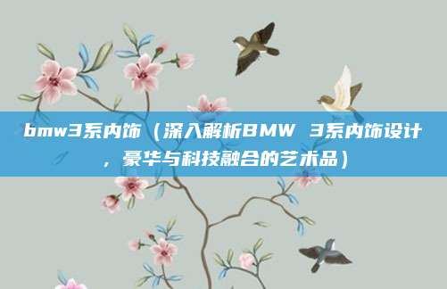 bmw3系内饰(深入解析BMW 3系内饰设计,豪华与科技融合的艺术品)