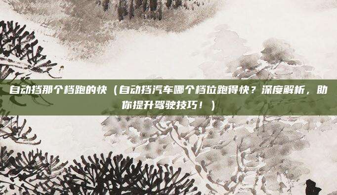 自动挡那个档跑的快(自动挡汽车哪个档位跑得快?深度解析,助你提升驾驶技巧!)