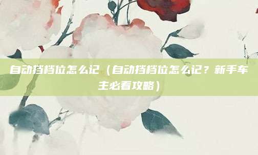自动挡档位怎么记(自动挡档位怎么记?新手车主必看攻略)