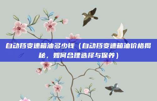 自动挡变速箱油多少钱(自动挡变速箱油价格揭秘,如何合理选择与保养)