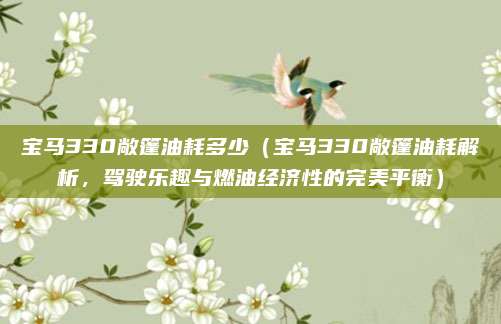 宝马330敞篷油耗多少(宝马330敞篷油耗解析,驾驶乐趣与燃油经济性的完美平衡)