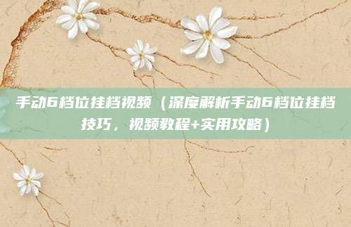 手动6档位挂档视频（深度解析手动6档位挂档技巧，视频教程+实用攻略）