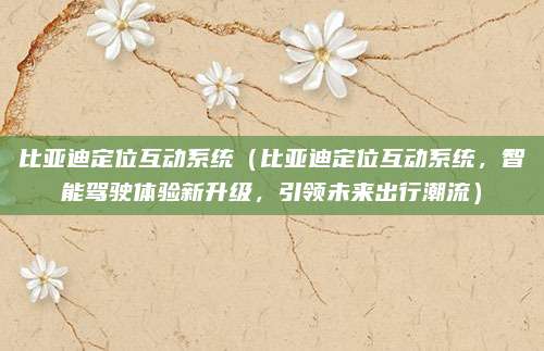 比亚迪定位互动系统(比亚迪定位互动系统,智能驾驶体验新升级,引领未来出行潮流)
