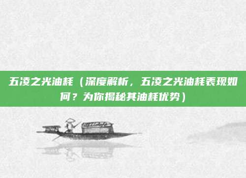 五凌之光油耗（深度解析，五凌之光油耗表现如何？为你揭秘其油耗优势）