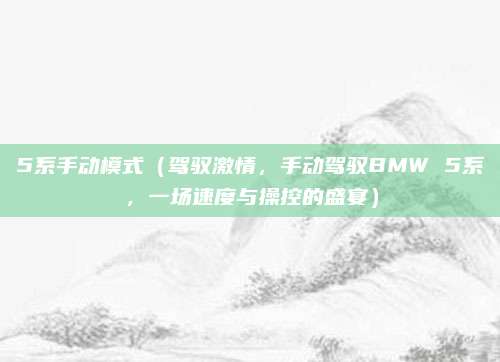 5系手动模式(驾驭激情,手动驾驭BMW 5系,一场速度与操控的盛宴)