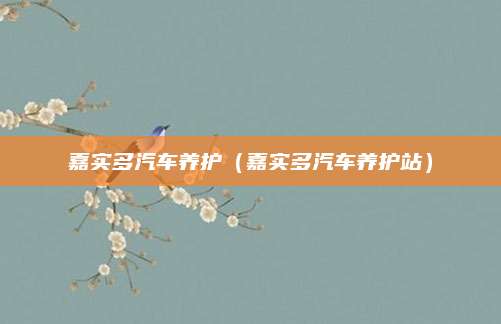 嘉实多汽车养护(嘉实多汽车养护站)