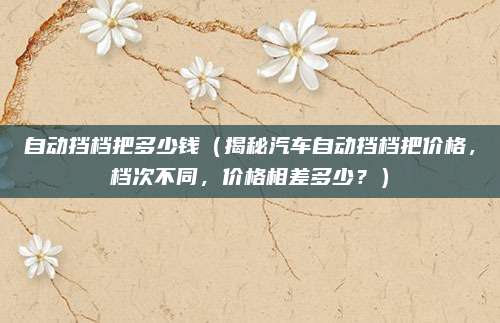 自动挡档把多少钱（揭秘汽车自动挡档把价格，档次不同，价格相差多少？）