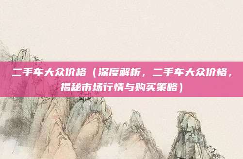 二手车大众价格(深度解析,二手车大众价格,揭秘市场行情与购买策略)