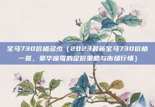 宝马730价格多少（2023最新宝马730价格一览，豪华座驾的定价策略与市场行情）