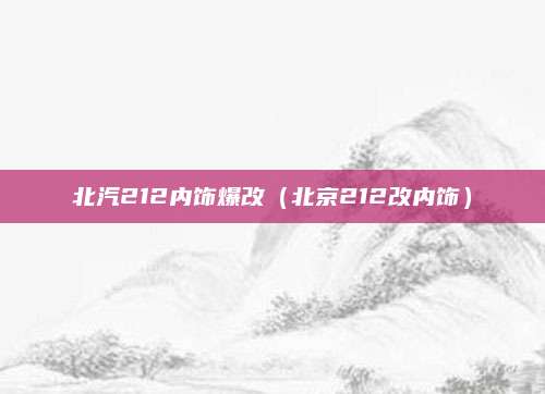 北汽212内饰爆改(北京212改内饰)