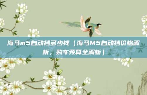 海马m5自动挡多少钱(海马M5自动挡价格解析,购车预算全解析)