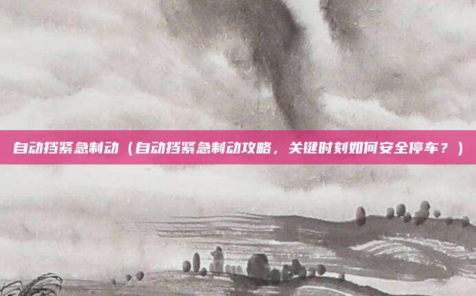 自动挡紧急制动(自动挡紧急制动攻略,关键时刻如何安全停车?)