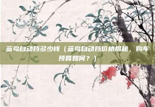 蓝鸟自动挡多少钱(蓝鸟自动挡价格揭秘,购车预算如何?)