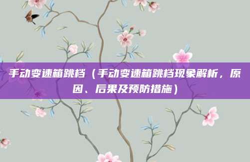 手动变速箱跳档(手动变速箱跳档现象解析,原因、后果及预防措施)