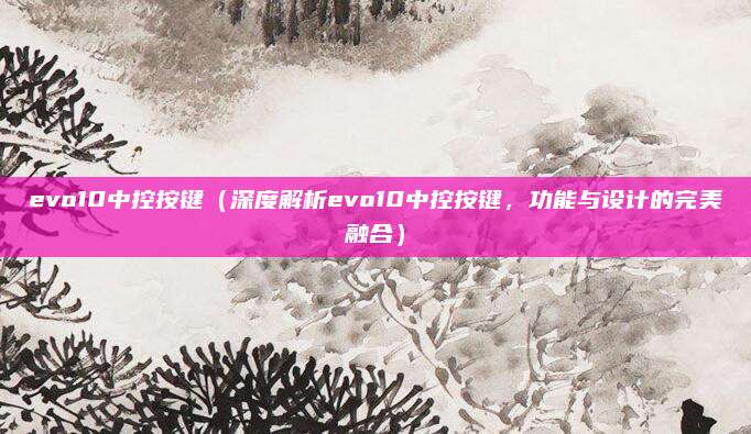 evo10中控按键(深度解析evo10中控按键,功能与设计的完美融合)
