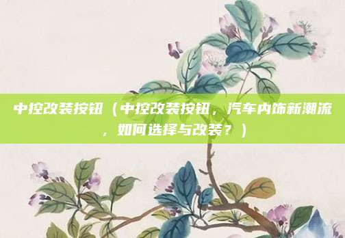 中控改装按钮(中控改装按钮,汽车内饰新潮流,如何选择与改装?)