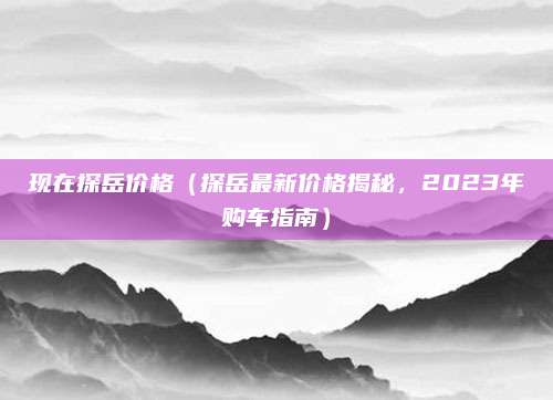 现在探岳价格(探岳最新价格揭秘,2023年购车指南)