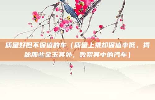 质量好但不保值的车(质量上乘却保值率低,揭秘那些金玉其外,败絮其中的汽车)