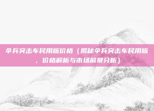 伞兵突击车民用版价格（揭秘伞兵突击车民用版，价格解析与市场前景分析）