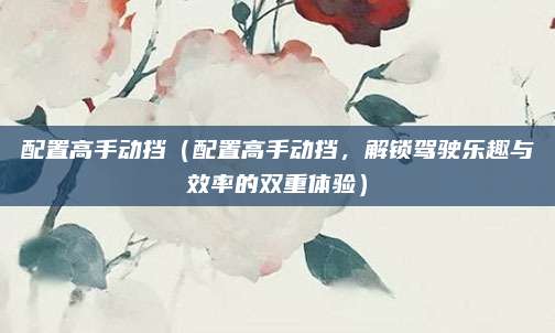 配置高手动挡（配置高手动挡，解锁驾驶乐趣与效率的双重体验）