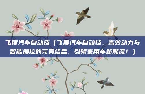 飞度汽车自动挡(飞度汽车自动挡,高效动力与智能操控的完美结合,引领家用车新潮流!)