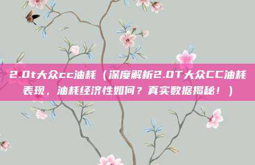 2.0t大众cc油耗(深度解析2.0T大众CC油耗表现,油耗经济性如何?真实数据揭秘!)
