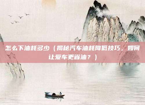 怎么下油耗多少(揭秘汽车油耗降低技巧,如何让爱车更省油?)
