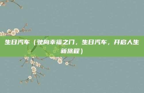 生日汽车(驶向幸福之门,生日汽车,开启人生新旅程)