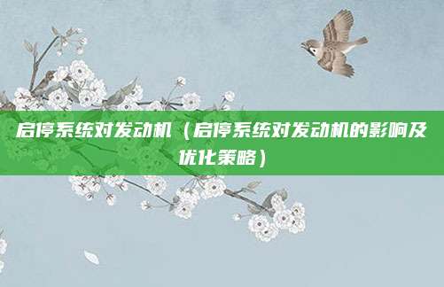 启停系统对发动机(启停系统对发动机的影响及优化策略)
