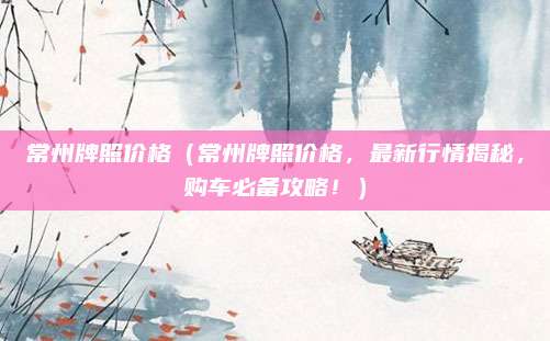 常州牌照价格（常州牌照价格，最新行情揭秘，购车必备攻略！）