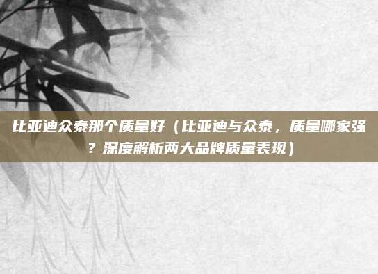 比亚迪众泰那个质量好（比亚迪与众泰，质量哪家强？深度解析两大品牌质量表现）
