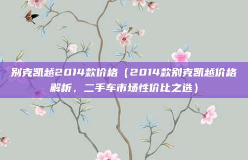 别克凯越2014款价格（2014款别克凯越价格解析，二手车市场性价比之选）
