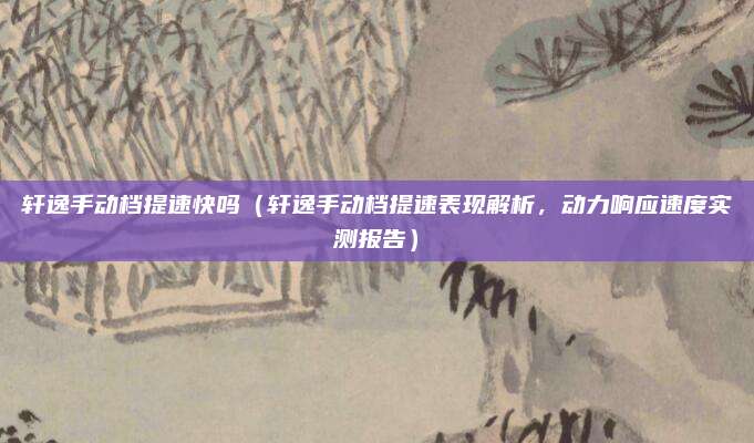 轩逸手动档提速快吗(轩逸手动档提速表现解析,动力响应速度实测报告)