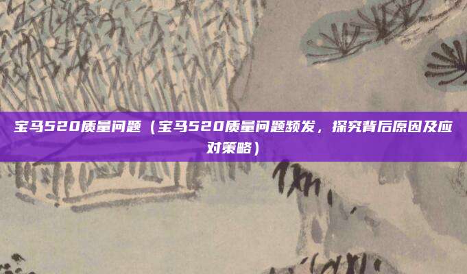 宝马520质量问题(宝马520质量问题频发,探究背后原因及应对策略)