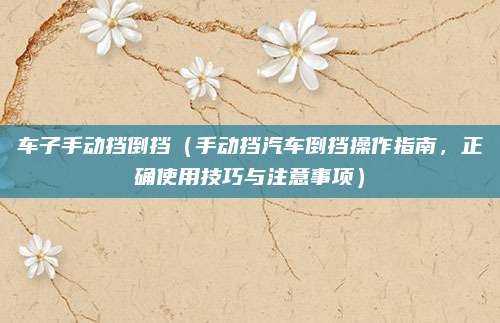 车子手动挡倒挡(手动挡汽车倒挡操作指南,正确使用技巧与注意事项)
