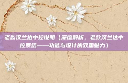老款汉兰达中控说明（深度解析，老款汉兰达中控系统——功能与设计的双重魅力）
