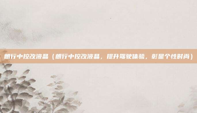 朗行中控改液晶（朗行中控改液晶，提升驾驶体验，彰显个性时尚）