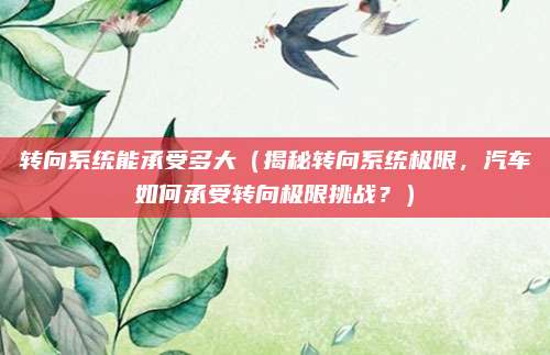 转向系统能承受多大（揭秘转向系统极限，汽车如何承受转向极限挑战？）