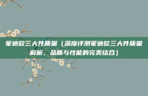蒙迪欧三大件质量(深度评测蒙迪欧三大件质量解析,品质与性能的完美结合)