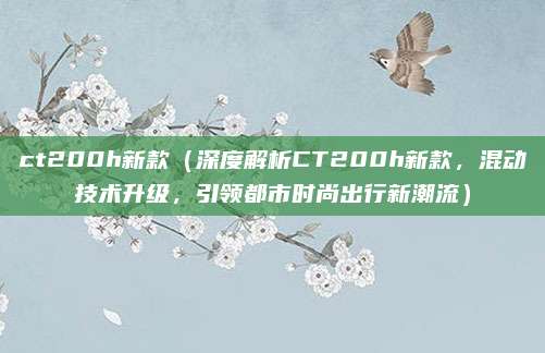 ct200h新款(深度解析CT200h新款,混动技术升级,引领都市时尚出行新潮流)