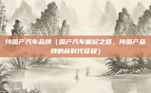 纯国产汽车品牌(国产汽车崛起之路,纯国产品牌的新时代征程)