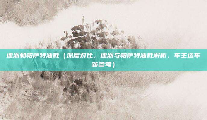 速派和帕萨特油耗(深度对比,速派与帕萨特油耗解析,车主选车新参考)