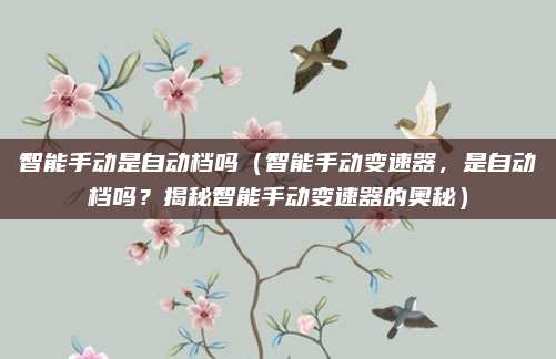 智能手动是自动档吗(智能手动变速器,是自动档吗?揭秘智能手动变速器的奥秘)