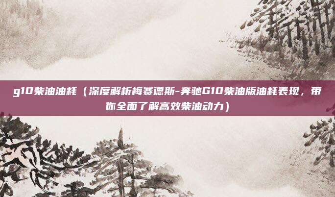 g10柴油油耗（深度解析梅赛德斯-奔驰G10柴油版油耗表现，带你全面了解高效柴油动力）