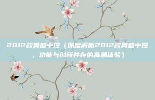 2012款奥迪中控（深度解析2012款奥迪中控，功能与创新并存的高端体验）