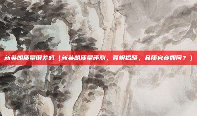新英朗质量很差吗（新英朗质量评测，真相揭晓，品质究竟如何？）